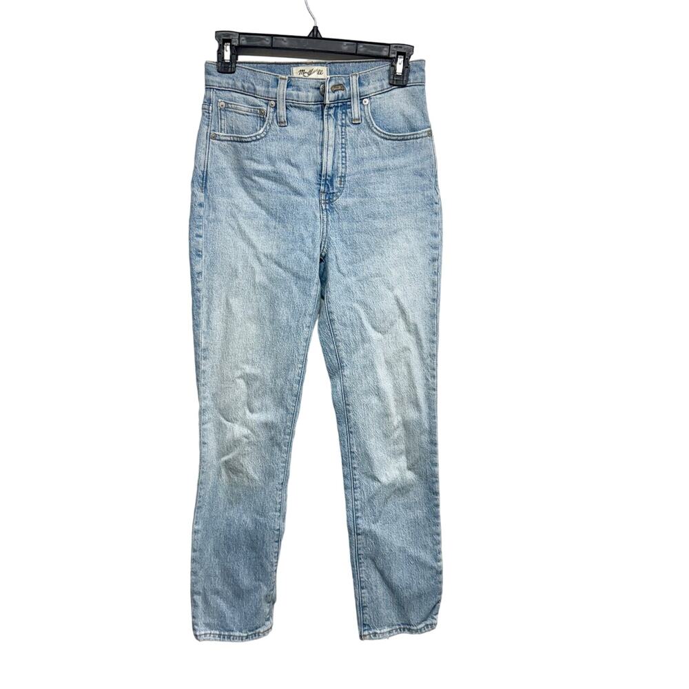 MADEWELL Womens The Perfect Vintage Cropped Jeans Blue High Rise Raw Hem 24